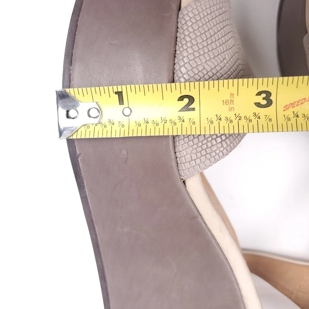 Coclico Cream Tan Brown Platform Sandals  Sz 36
